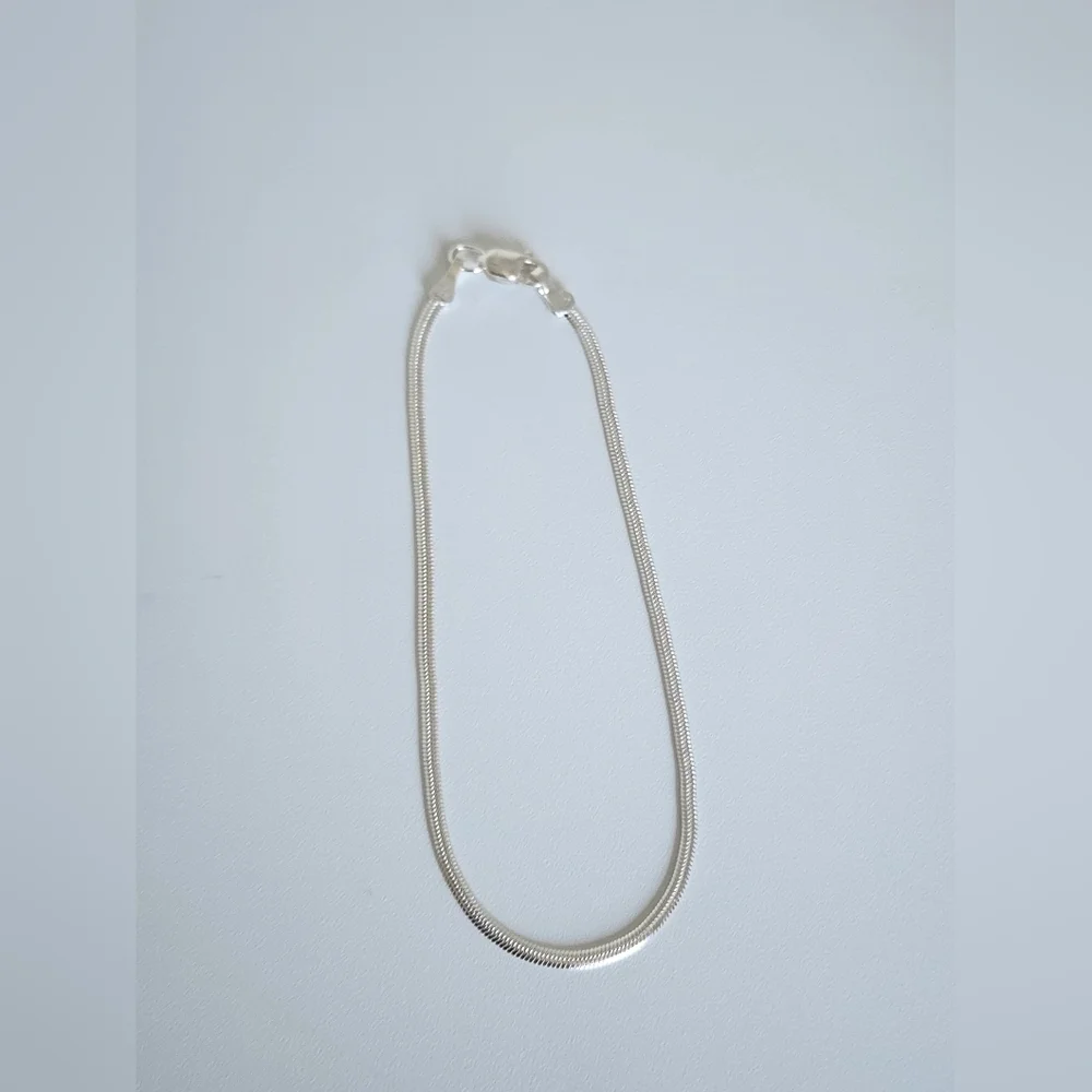 925 Sterling Silver Flat Snake Chain Bracelet Style Minimalist